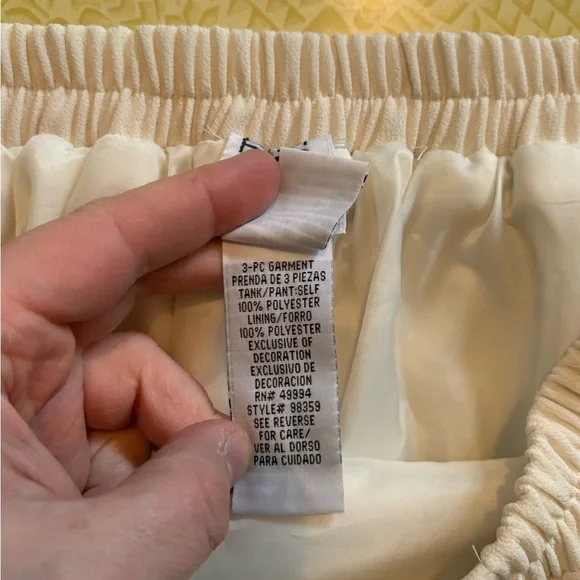 Vintage Elegant Cream Women's Pants - Picture 6 of 8